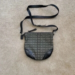 Coach Signature C Jacquard Print Canvas and Leather Trim Crossbody Bag